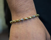 10K Gold Bullet Link Bracelet (Regular) - 7.0MM - White Carat - USA & Canada